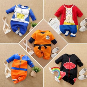 Newborn Anime Cosplay Romper – Baby Bodysuit Costume (Kakashi, Akatsuki, Chopper, Zoro, Vegeta)