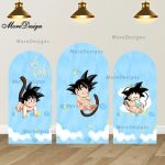 Oh Baby Goku Arch Backdrop – Blue Dragon Ball Baby Shower Decoration